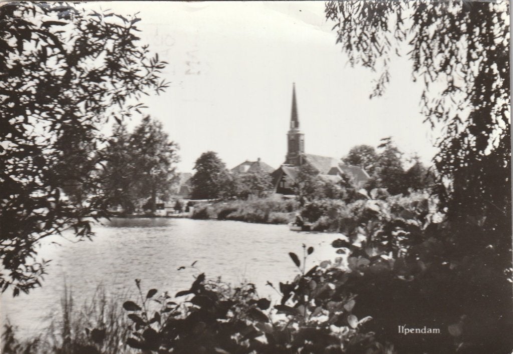 ILPENDAM Panorama met Kerk gr.f., Verzenden, 1960 tot 1980, Gelopen, Noord-Holland