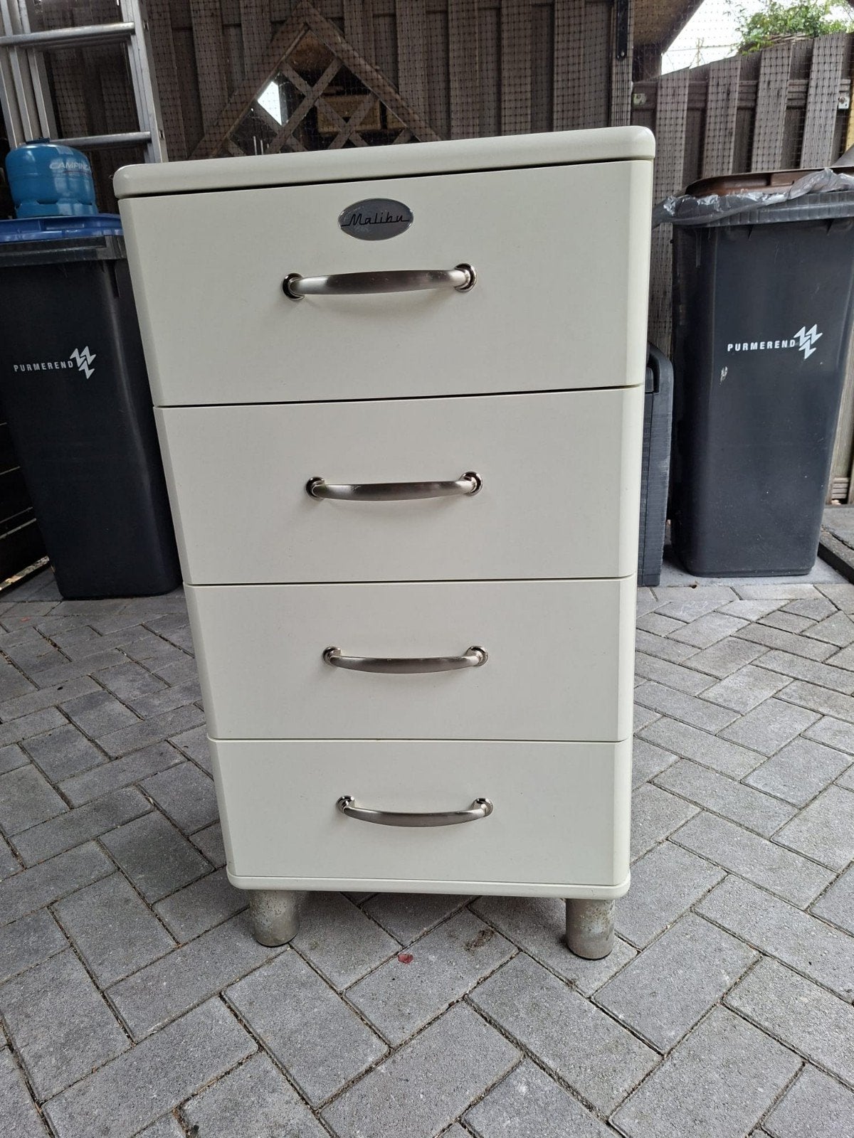 Malibu ladekast met 4 laden - Crème, Huis en Inrichting, Kasten | Ladekasten, Ophalen, Overige materialen, Gebruikt, 100 tot 150 cm