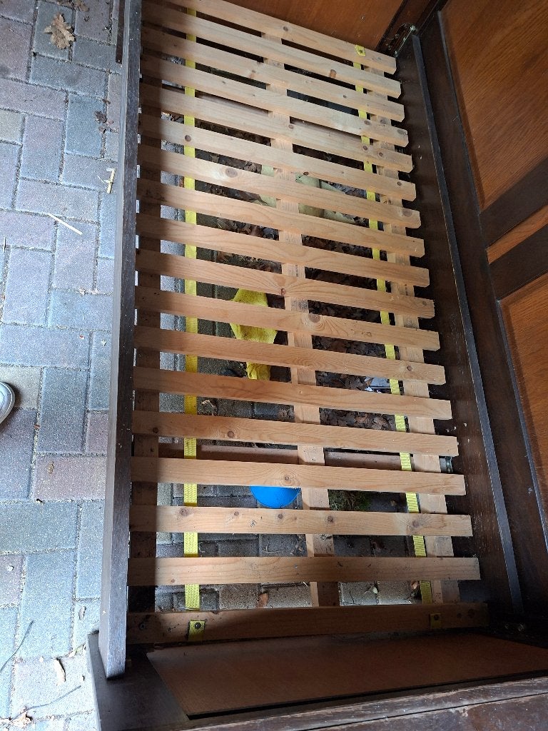 Houten bank, Ophalen, Gebruikt, Driepersoons, 75 tot 100 cm