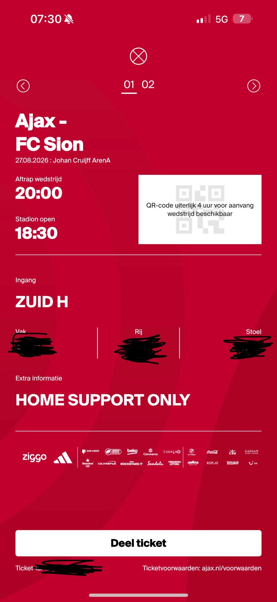 Ajax sion  f side, Eén persoon