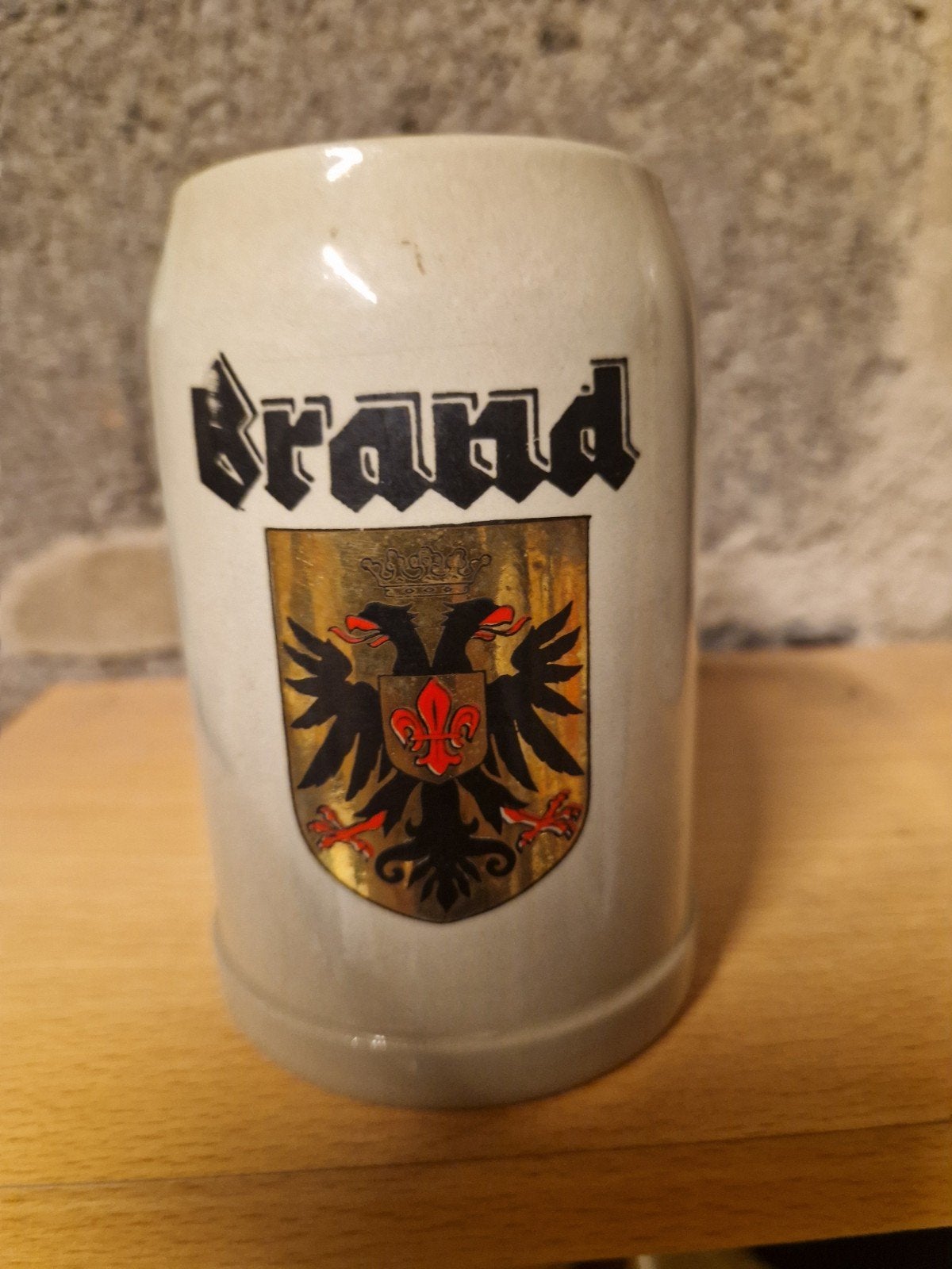 Vintage Brand Bierpul met Wapen, Ophalen, Gebruikt, Pul(len), Overige merken
