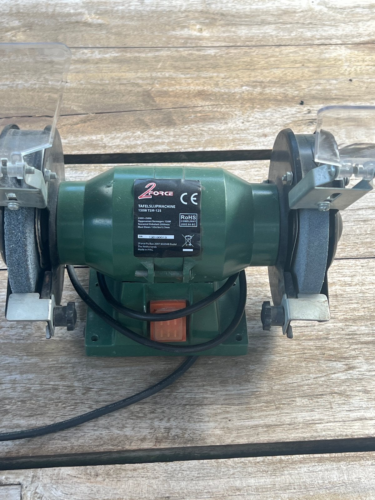 Tafel slijpmachine 150watt twee schijven 125mm diameter, Ophalen of Verzenden, Gebruikt, Minder dan 700 watt, Werkbankslijpmachine