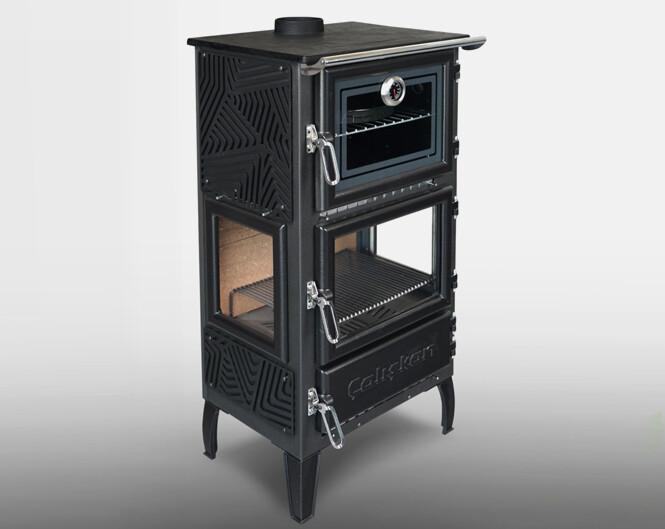 Stalen Houtkachel met oven | ÇALIŞKAN Model 306 3D 12kw