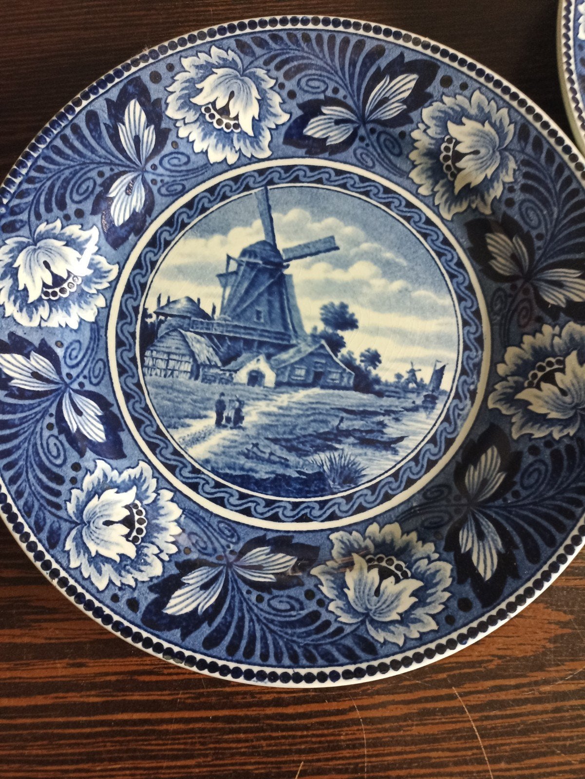 Twee antieke Delfts Blauwe Wandborden - Societe Ceramique, Ophalen of Verzenden
