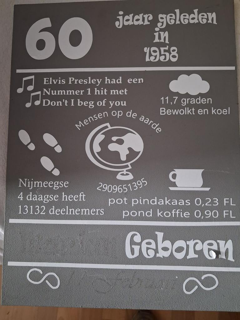 60e verjaardag bord, Ophalen, Versiering, Verjaardag