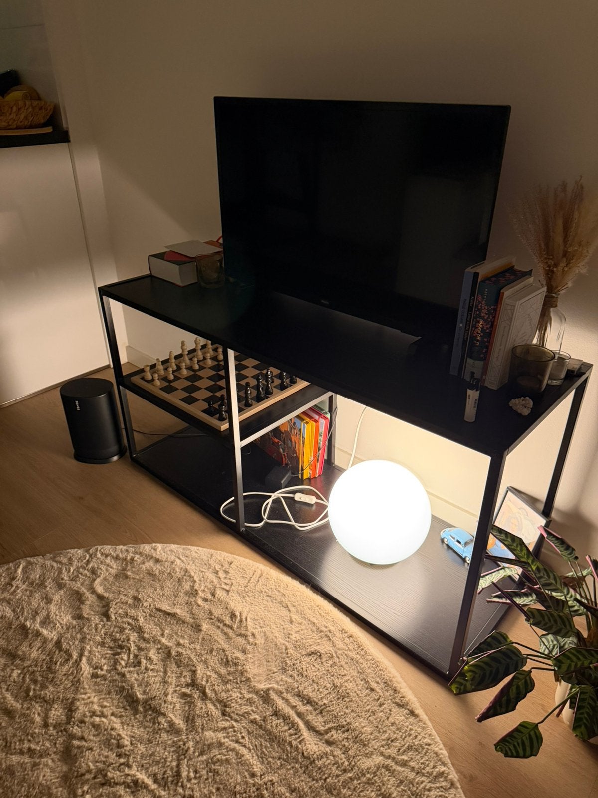 Tv meubel zwart, Ophalen, Zo goed als nieuw, 25 tot 50 cm, Rechthoekig