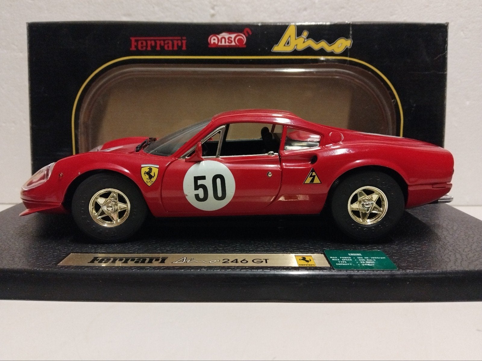 Ferrari 246 GT Dino 50 anniversary Anson metal 1:18 KRD, Hobby en Vrije tijd, Modelauto's | 1:18, Ophalen of Verzenden, Zo goed als nieuw