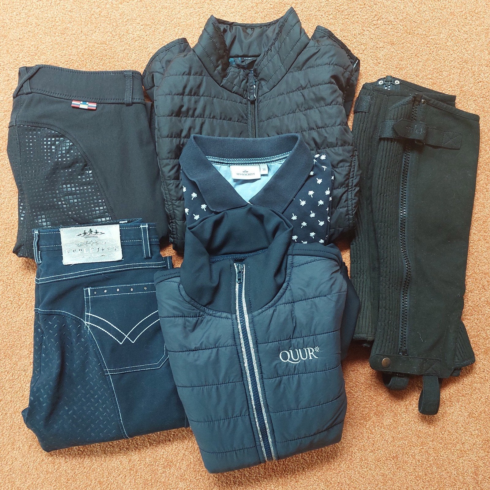 Pakket paardrijkleding mt 36 zwart/donkerblauw, Ophalen of Verzenden, Zo goed als nieuw, Quur, Overige disciplines