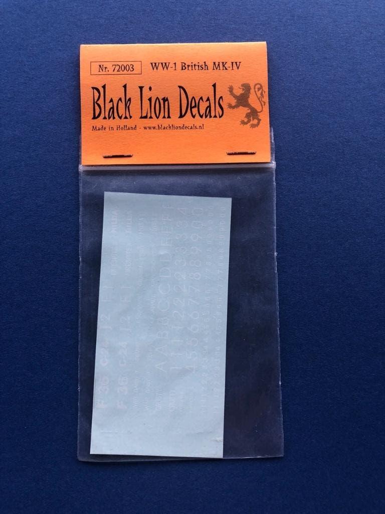 BlackLion decals	72003	Mark IV British Decals	1/72 ww i, Verzenden, Nieuw, 1:50 of kleiner
