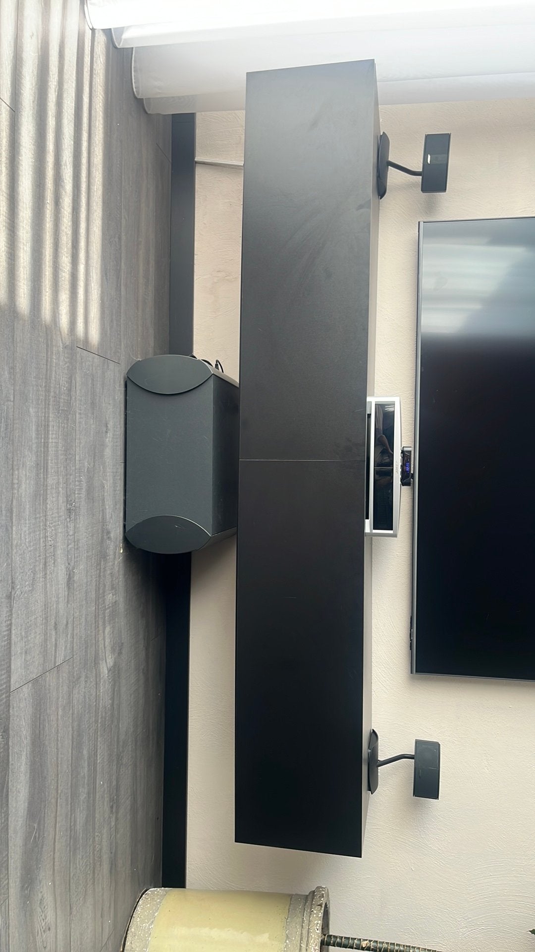 Modern zwart tv meubel, Ophalen, 150 tot 200 cm, Zo goed als nieuw, Minder dan 100 cm