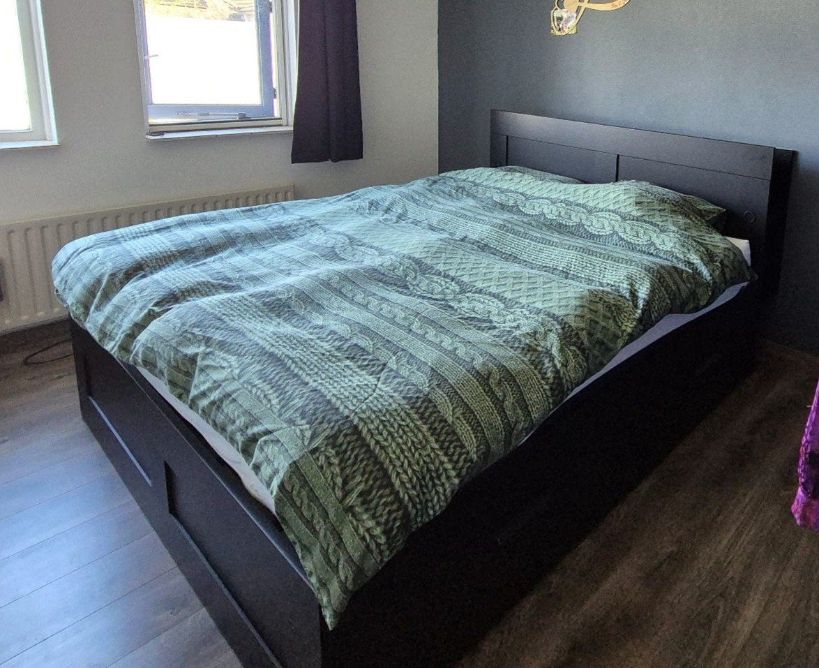 ikea brimnes 180 x 200 inclusief hoofdbord, Ophalen, Zo goed als nieuw, Tweepersoons, 180 cm