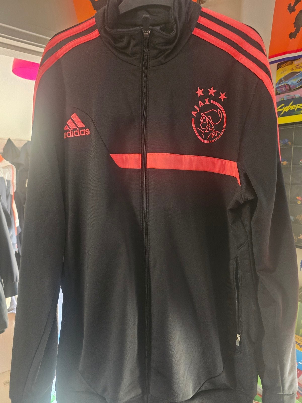 Adidas Ajax Trainingsjack Zwart/roze seizoen 2012/13, Zwart, Ophalen of Verzenden, Zo goed als nieuw, Adidas