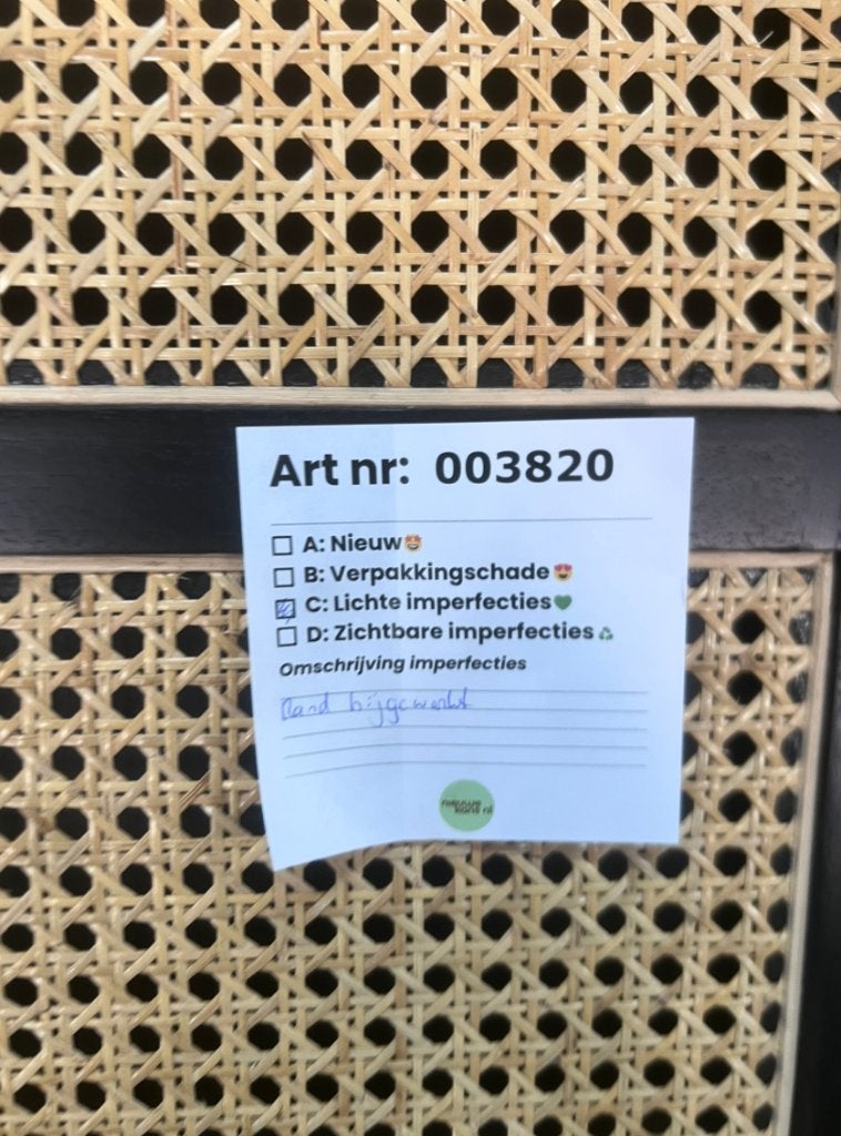 HKliving Retro Webbing Kast Zwart 125 x 50 x 200 cm €1795 nu, HKLiving, HKLiving, Nieuw, Ophalen of Verzenden