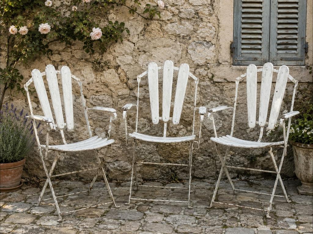 Antiek Franse Terrasstoelen, Ophalen, Gebruikt, Overige materialen