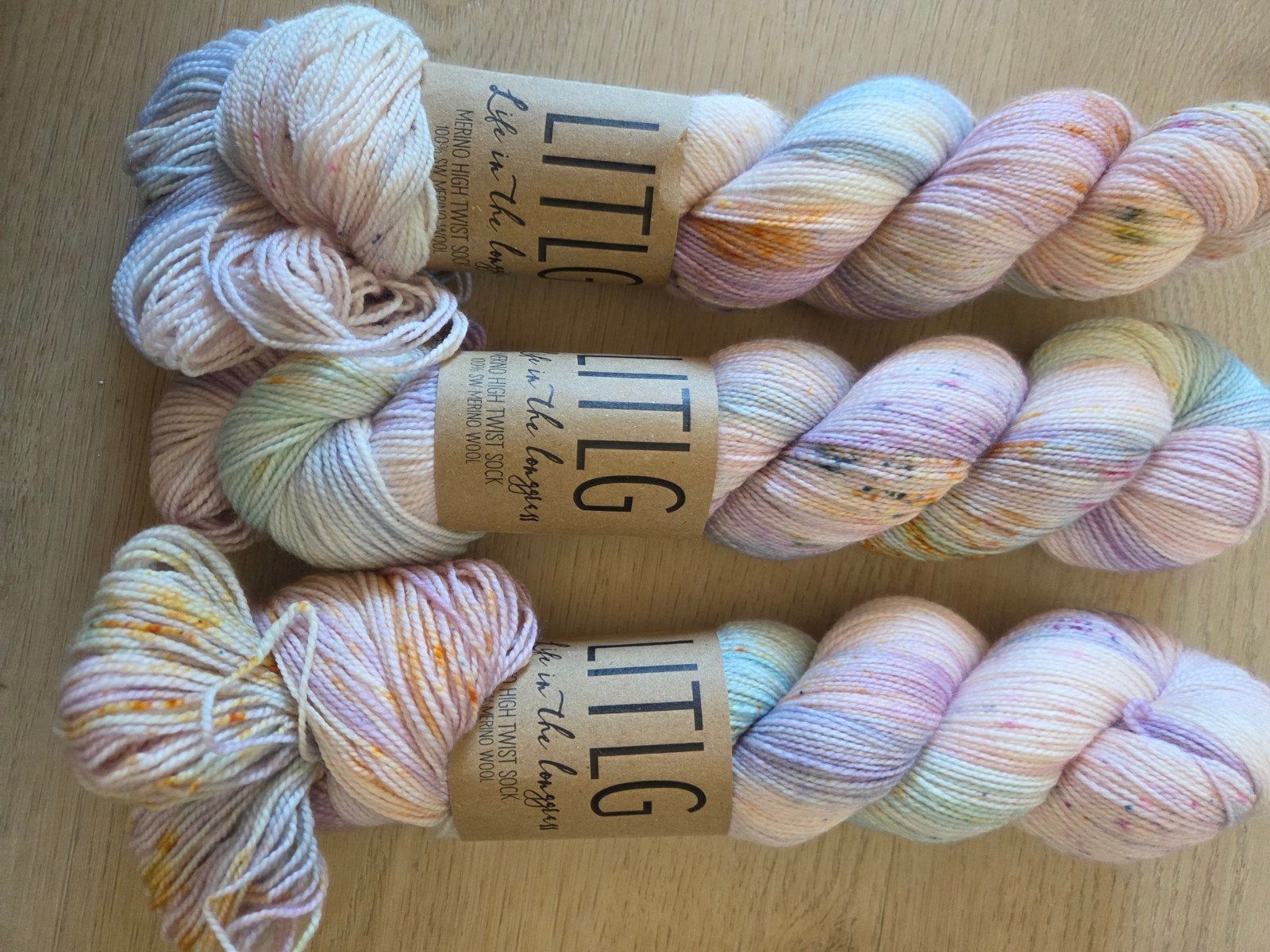 3 strengen LITLG Merino High Twist Sock - Rosehip, Ophalen of Verzenden, Nieuw, Breien of Haken, Wol of Garen