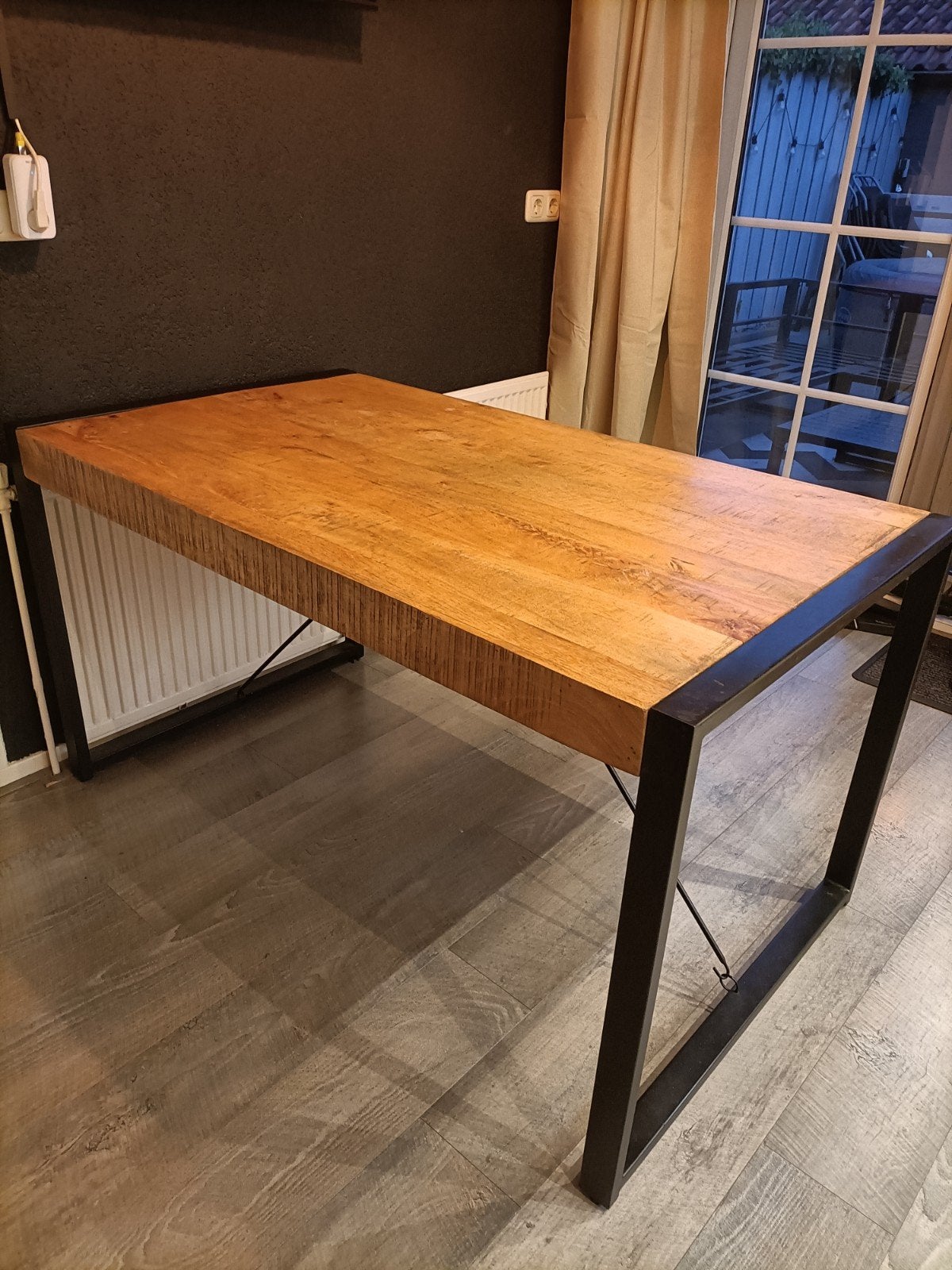 Eettafel mangohout 140x80x76 cm (optioneel met 4 stoelen), Huis en Inrichting, Tafels | Eettafels, Gebruikt, 100 tot 150 cm, 50 tot 100 cm