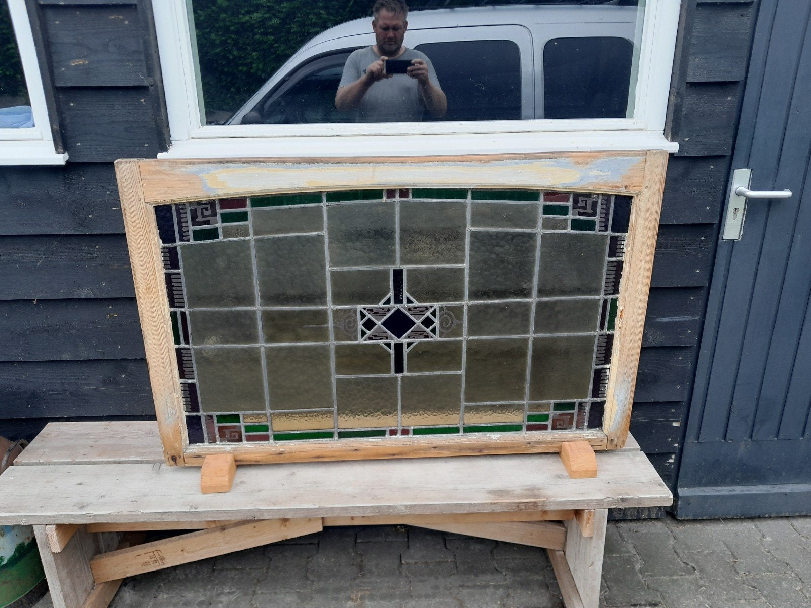 Glas en loot raam decoratie, Ophalen of Verzenden