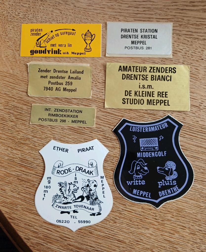 Stickers Radio piraat amateurzenders uit MEPPEL, Ophalen of Verzenden, Zo goed als nieuw