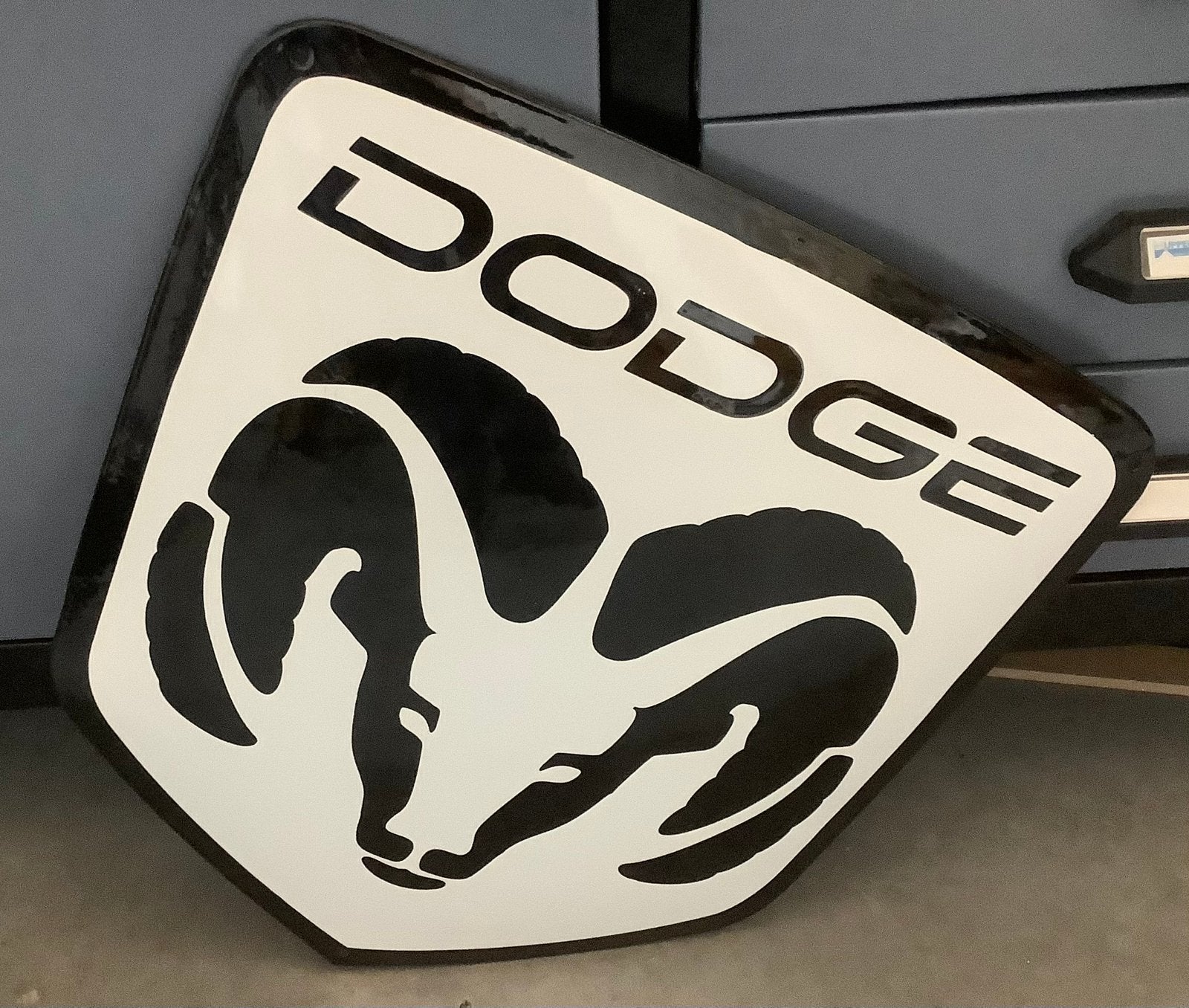 Emaille bord DODGE RAM, Verzamelen, Ophalen of Verzenden, Auto's