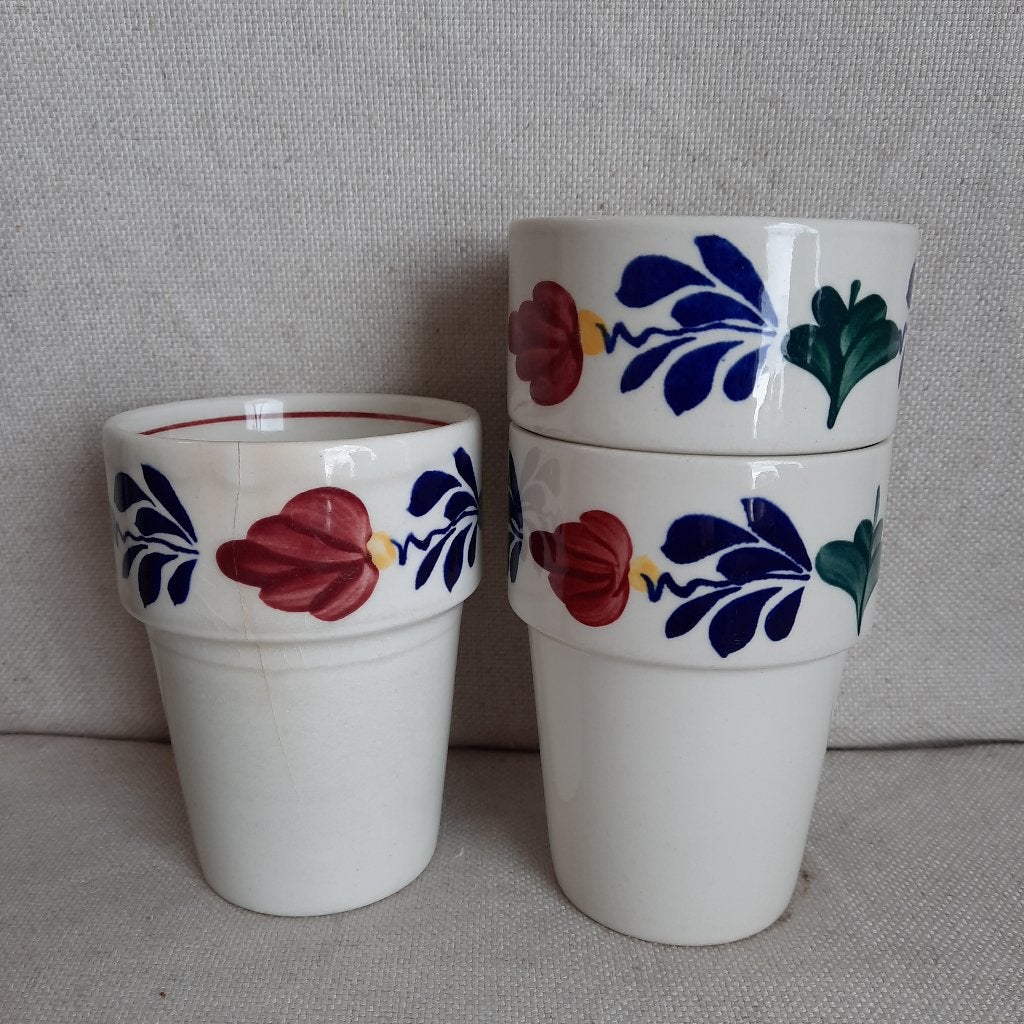Royal Boch Boerenbont melk beker - 3 stuks -, Overige typen, Ophalen of Verzenden, Zo goed als nieuw, Royal Boch