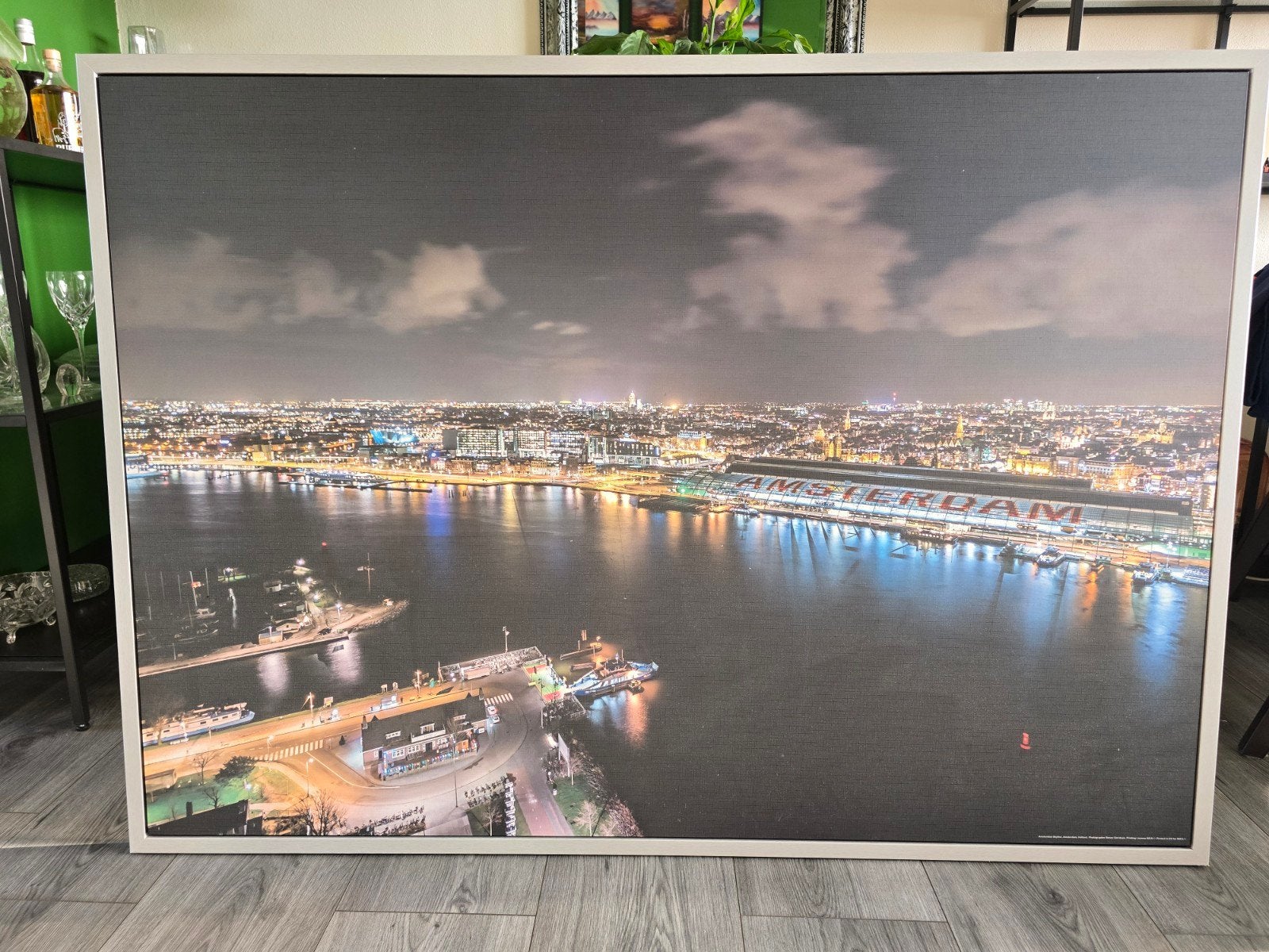 Groot formaat Amsterdam nachtzicht print (100x140 cm), Ophalen, 125 cm of meer, 75 – 100, Print