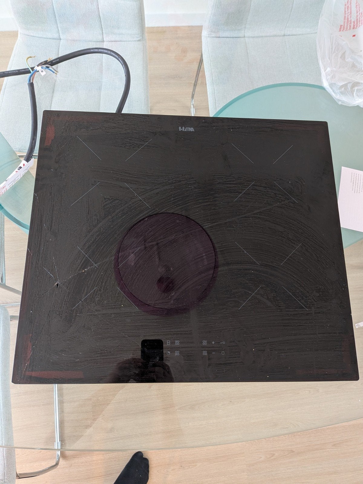 Etna KI1160ZT inductie kookplaat met ster in glas, Ophalen of Verzenden, Inbouw, Inductie, 4 kookzones
