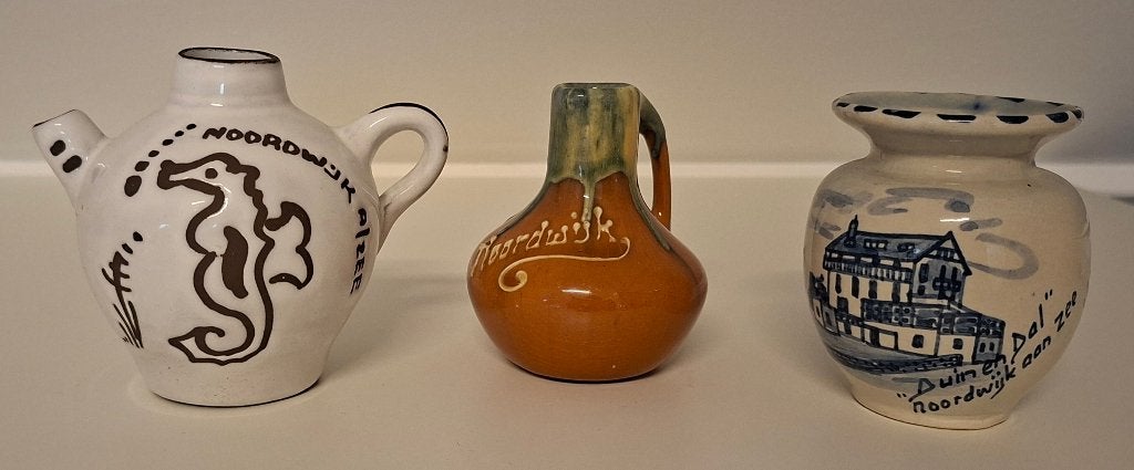 3 souvenir vaasjes Noordwijk (aan Zee), Ophalen of Verzenden