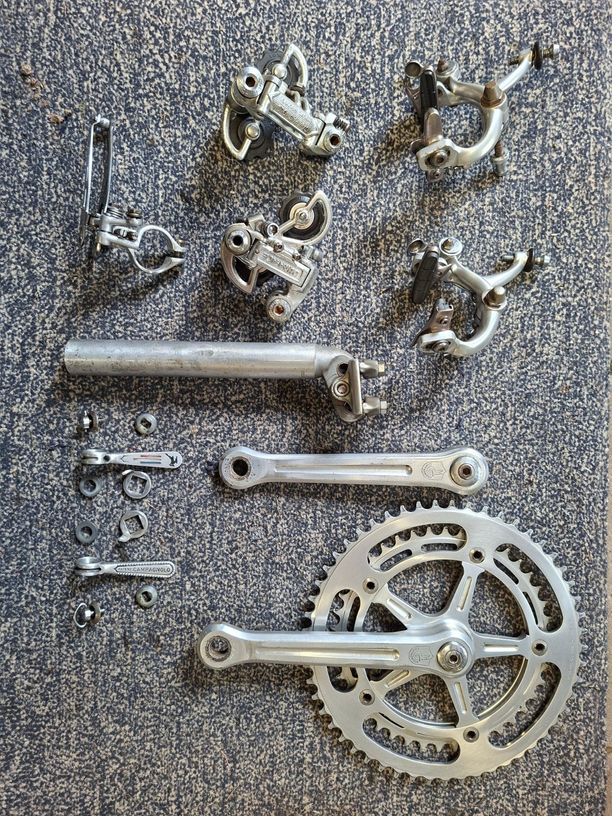 Vintage Campagnolo en Shimano Dura-Ace onderdelen, Overige typen, Ophalen of Verzenden, Oldtimerfiets, Aluminium