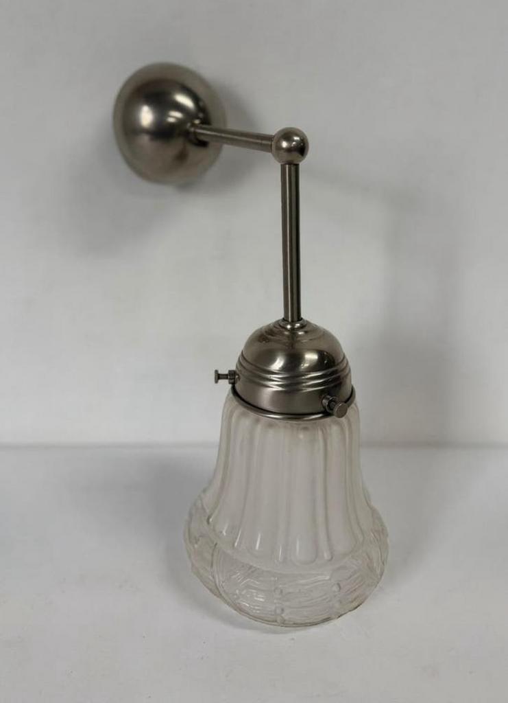 Vintage wandlamp helder glas rokmodel lamp art deco, Ophalen of Verzenden, Zo goed als nieuw, Glas, Art Nouveau