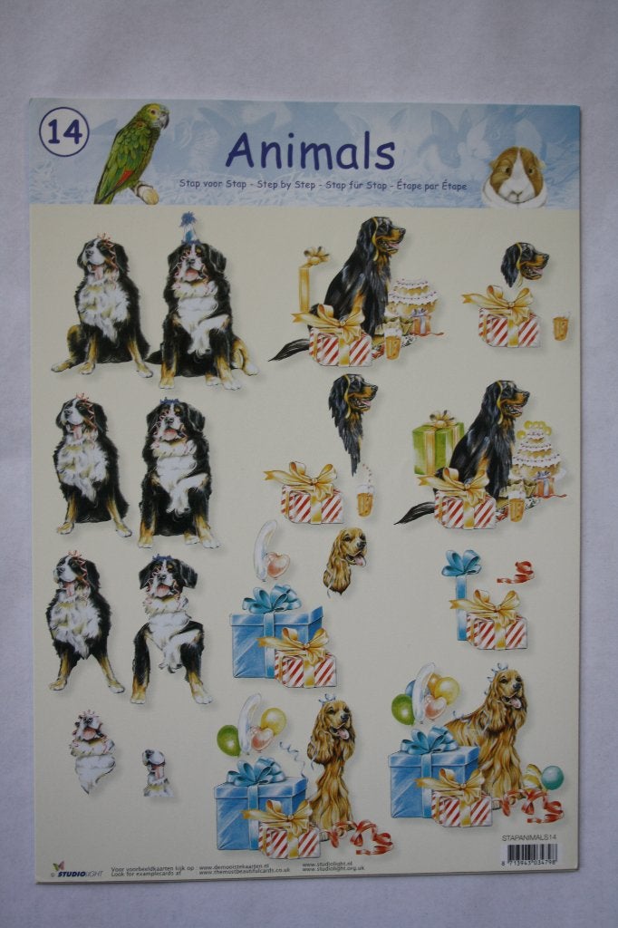16 stuks Knipvellen Animals stap voor stap 7107, Ophalen of Verzenden, Nieuw, Dieren, Knipvel