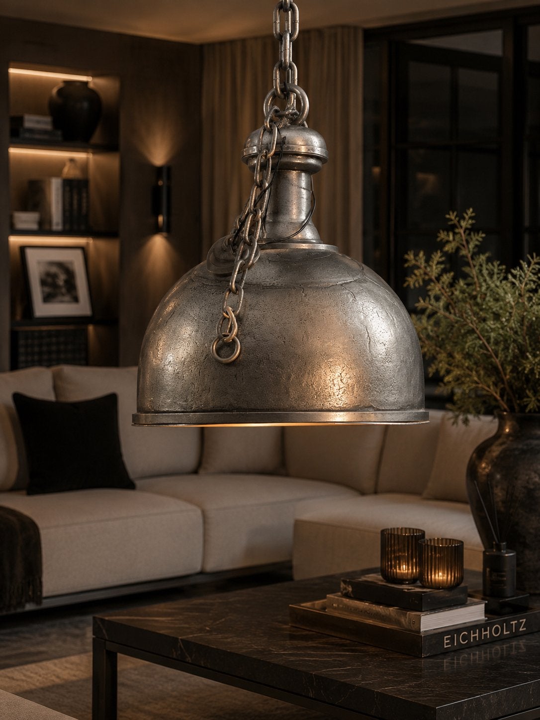 Massieve Eichholtz hanglamp - Zo goed als nieuw, Huis en Inrichting, Ophalen, Zo goed als nieuw, Metaal