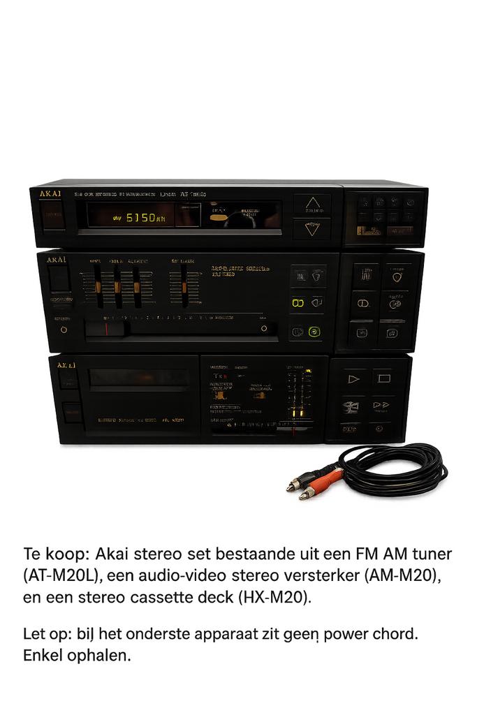 Akai Stereo Set: Tuner, Versterker & Cassettedeck, Cassettedeck, Zo goed als nieuw, Akai, Losse componenten