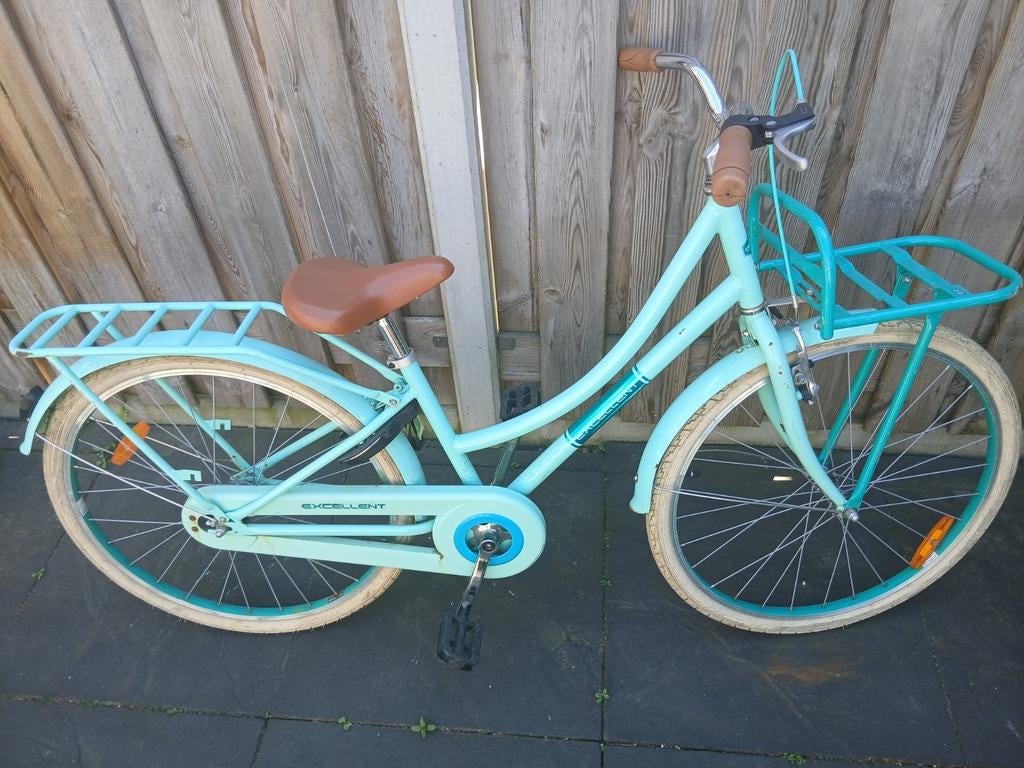 Damesfiets Excellent - Lichtblauw met bruin zadel, Ophalen of Verzenden, Overige merken