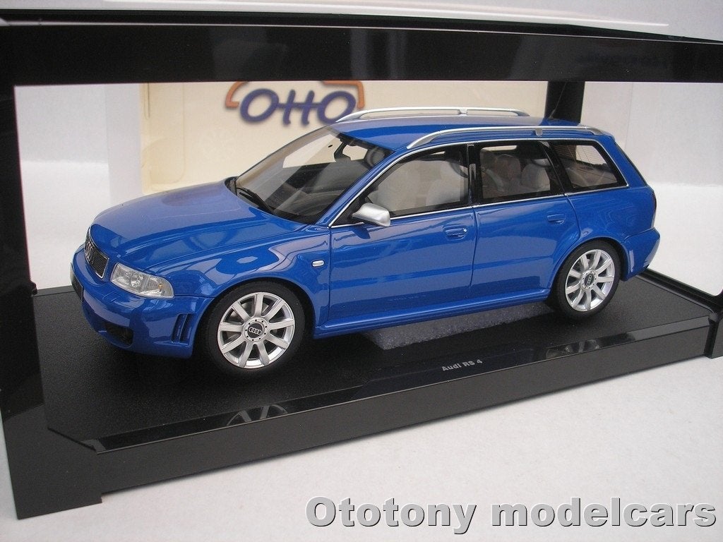 Audi RS4 B5 Avant 2000 Blauw 1/18 Otto Mobile, Ophalen of Verzenden, Nieuw, Auto, OttOMobile