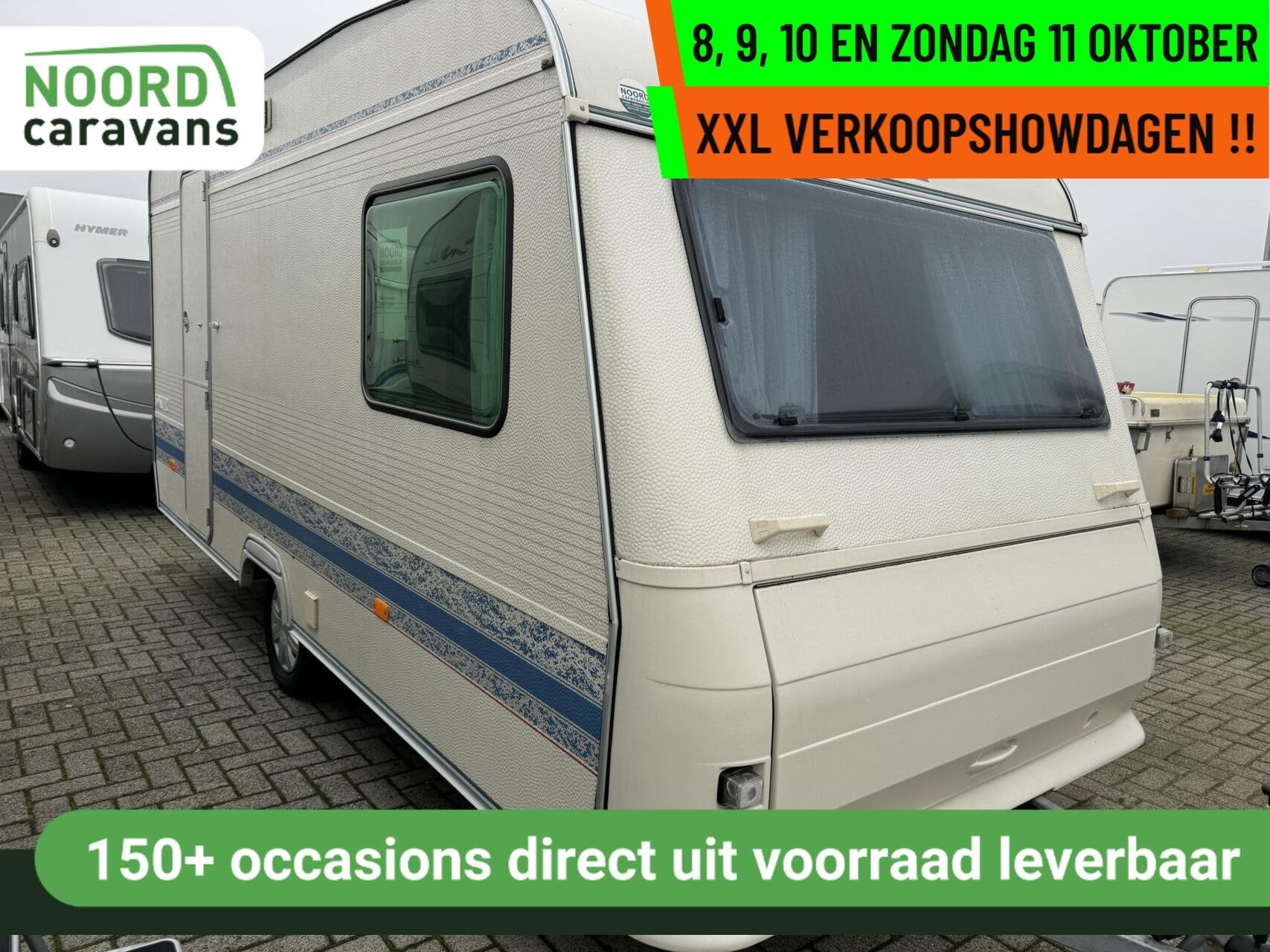 Adria UNICA 430 PH DWARSBED + TREINZIT + VOORTENT + BOILER, Caravans en Kamperen, Bedrijf, 750 - 1000 kg, Adria, 5 tot 6 meter