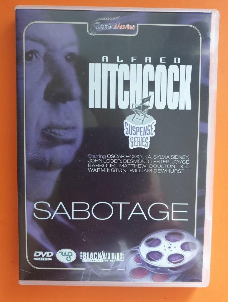 DVD Hitchcock 'Sabotage' met o.a. Oscar Homolka, Alle leeftijden, Nederlands, Ophalen of Verzenden, Zo goed als nieuw