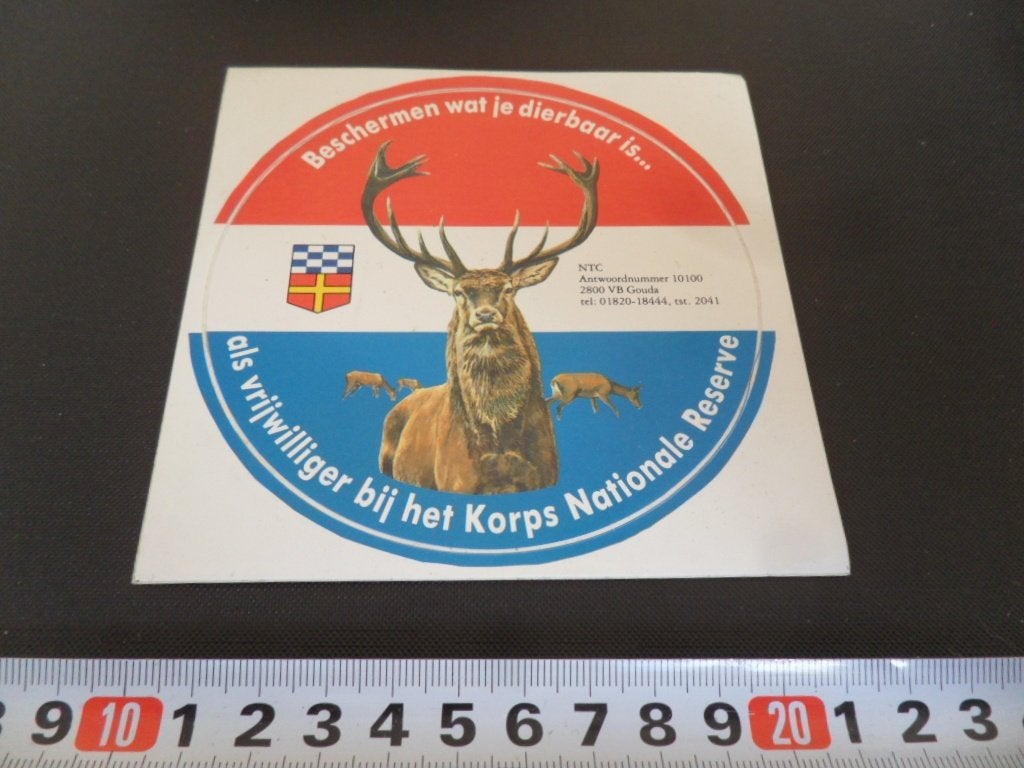 sticker Leger als vrijwilliger bij het korps Nationale Rese*, Ophalen of Verzenden, Zo goed als nieuw