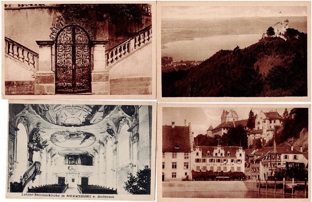 4 Oude Ansichtkaarten Meersburg Bodensee Duitsland, Verzenden, Voor 1920, Ongelopen, Duitsland