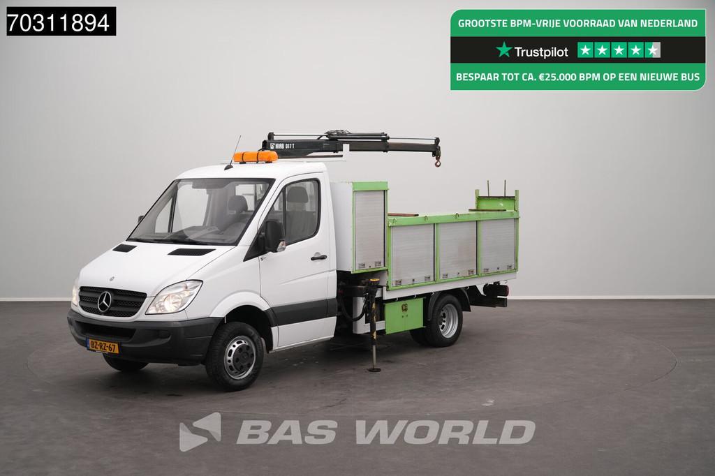 Mercedes Sprinter 510 CDI Kraanwagen Dubbellucht HIAB 071T-2, 3390 kg, Euro 5, Stof, Gebruikt