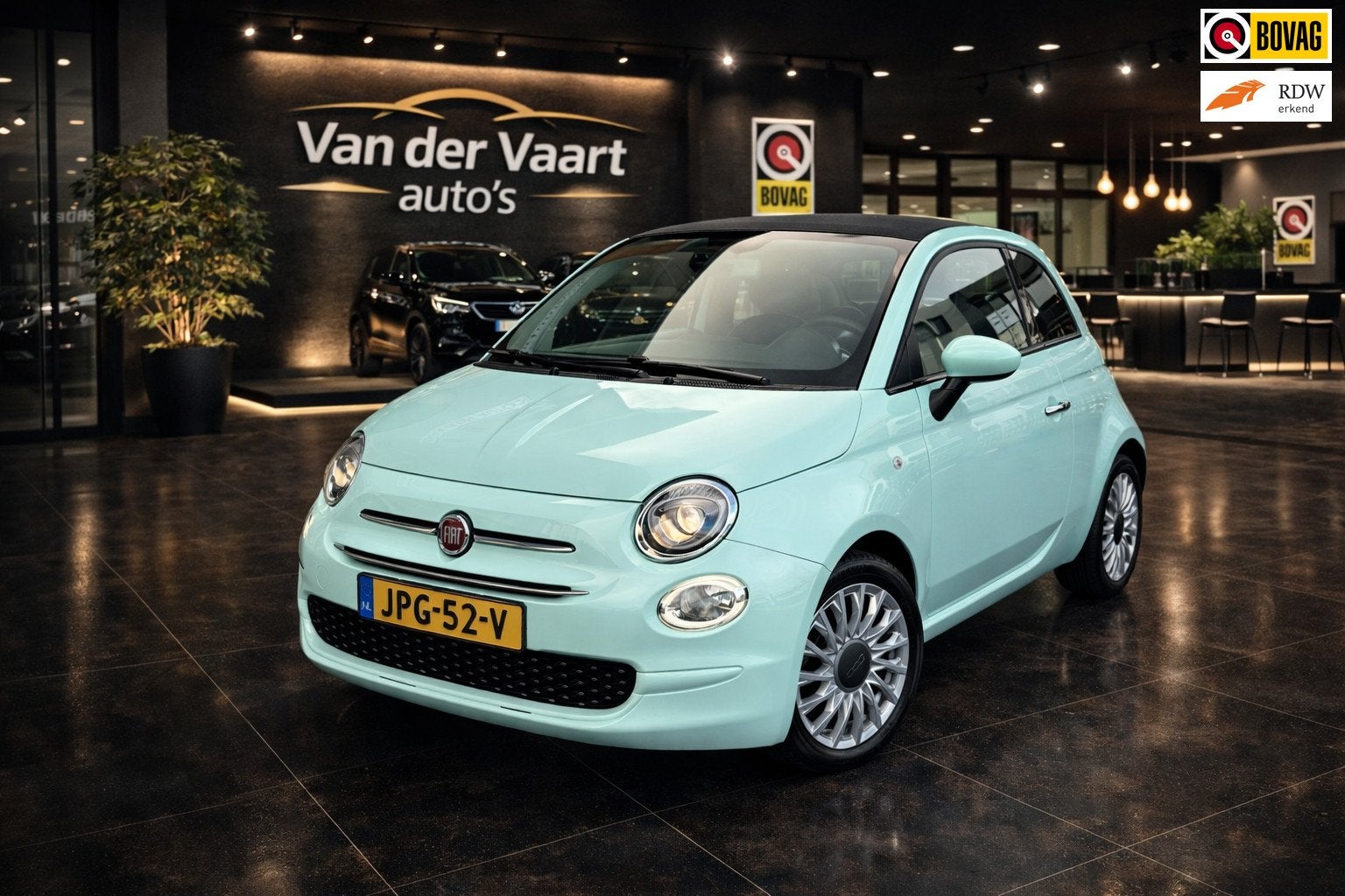 Fiat 500 CABRIO 1.2 Star Verde Lattementa Apple AIRCO LMV, Auto's, Voorwielaandrijving, Gebruikt, 4 cilinders, 4 stoelen