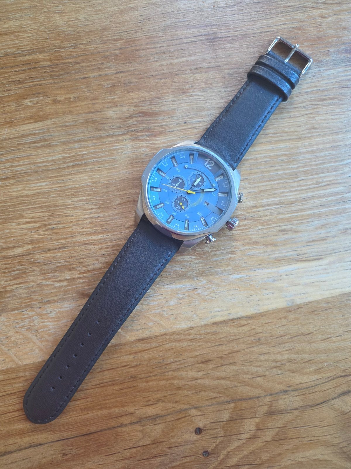 Diesel mega chief DZ4283 horloge, Sieraden, Tassen en Uiterlijk, Horloges | Heren, Overige merken, Leer, Polshorloge, Ophalen of Verzenden