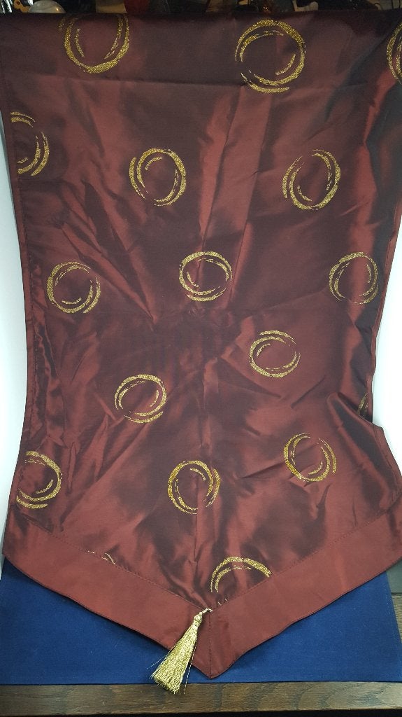 Vintage tafelloper voor kerst, paars aubergine, glanzend. W3, Tweedehands verkoop, Tweedehands verkoop, Gebruikt, Ophalen of Verzenden