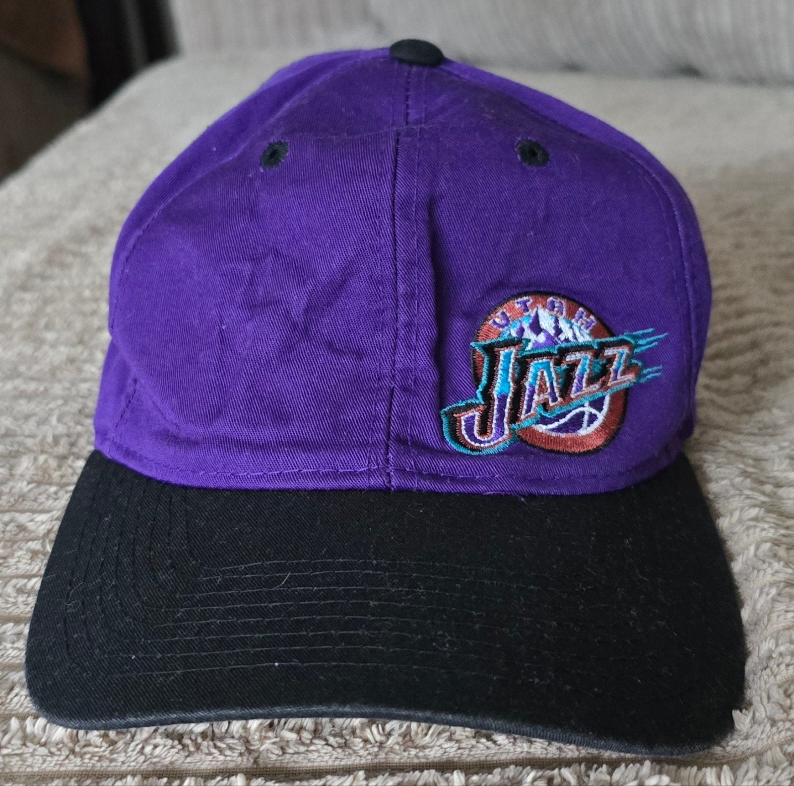 Vintage Starter Utah Jazz NBA Snapback Pet Paars Zwart, Starter, Pet, Gedragen, One size fits all