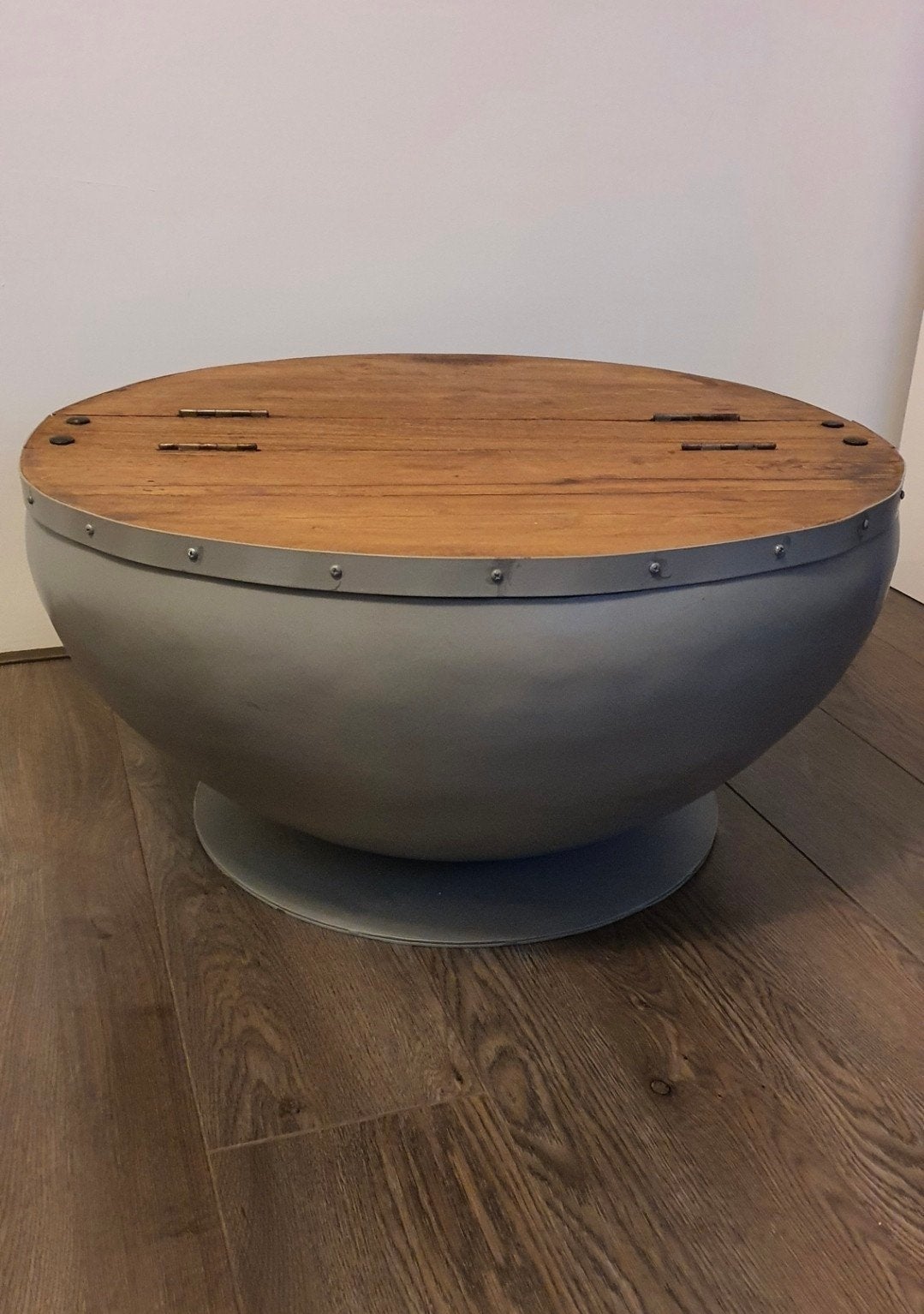 Salontafel Bowl met opbergruimte - Stijlvol & Praktisch, Gebruikt, 50 tot 100 cm, Modern, Industrieel, Rond