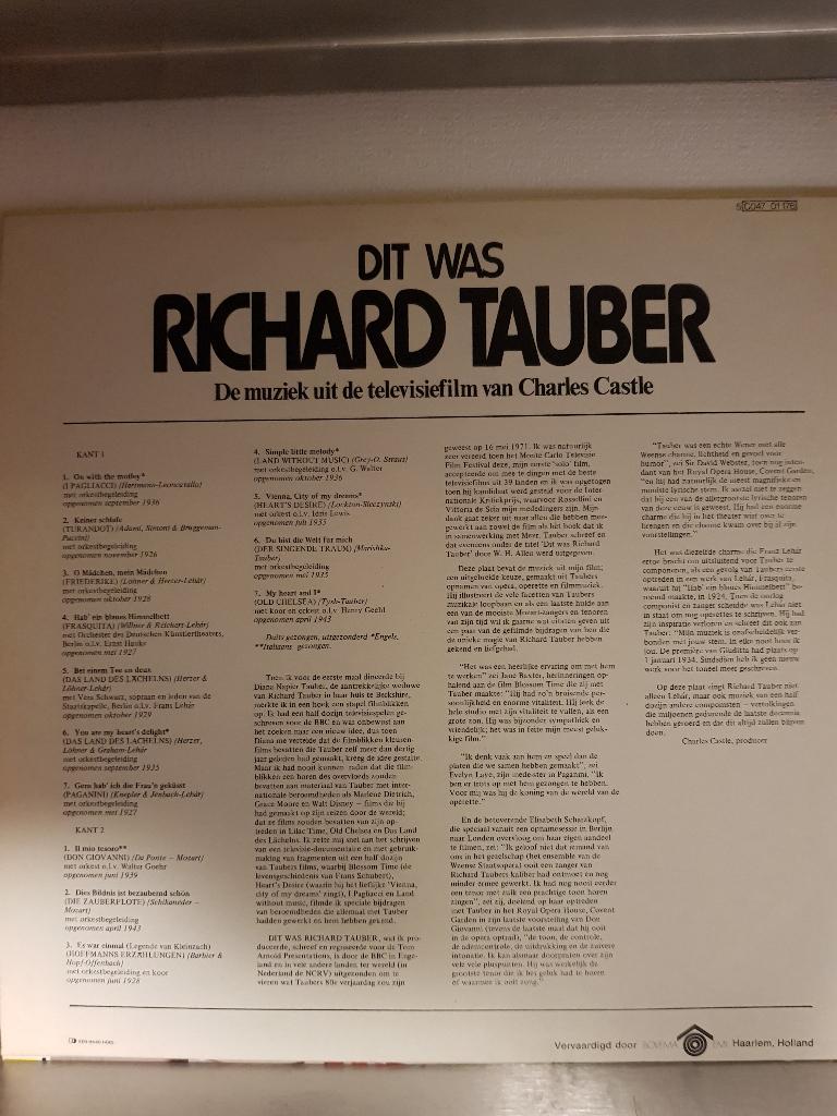 lp Dit was Richard Tauber  (Z231-128), Ophalen of Verzenden, Classicisme, Zo goed als nieuw, 12 inch