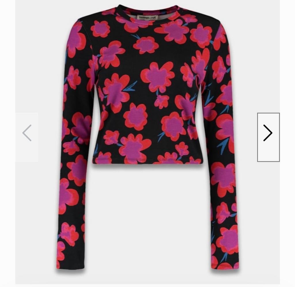 Harper & Yve shirt met bloemenprint, Zwart, Ophalen of Verzenden, Zo goed als nieuw, Lange mouw