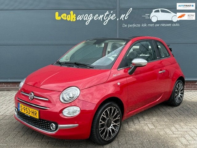 Fiat 500 C 1.0 Hybrid Dolcevita Cabrio *carplay *cruise etc., Auto's, Fiat, Euro 6, 4 stoelen, Leder en Stof, Handgeschakeld