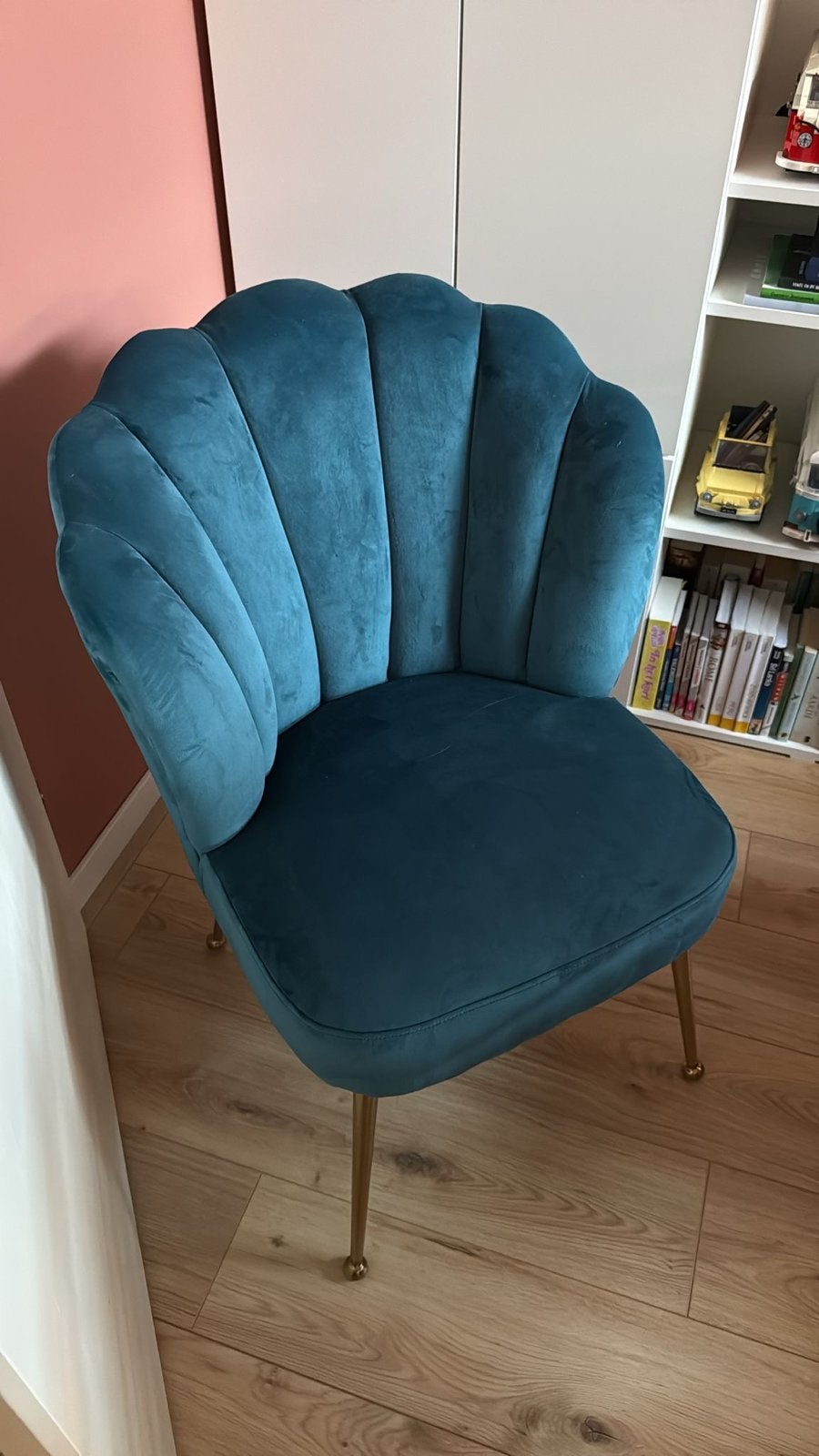 Stijlvolle Petrolblauw schelpstoel Richmond Interiors, Ophalen, Blauw, Zo goed als nieuw, Eén