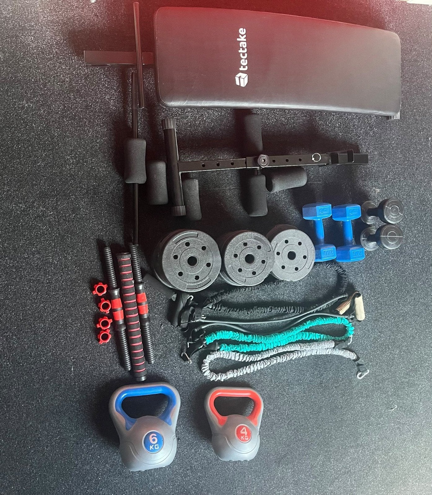 Complete Fitness Set: Bank, Halters, Kettlebells & Meer, Ophalen, Zo goed als nieuw, Benen, Fitnessbank