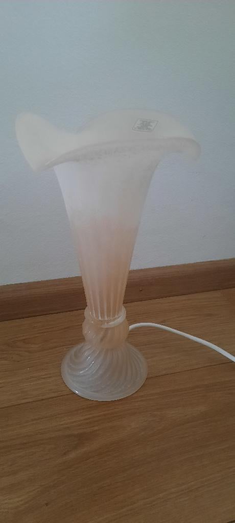 glazen tafelmodel lamp, Klassiek, Ophalen of Verzenden, Minder dan 50 cm, Glas